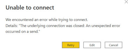 Connecting to Web Source Getting Error 