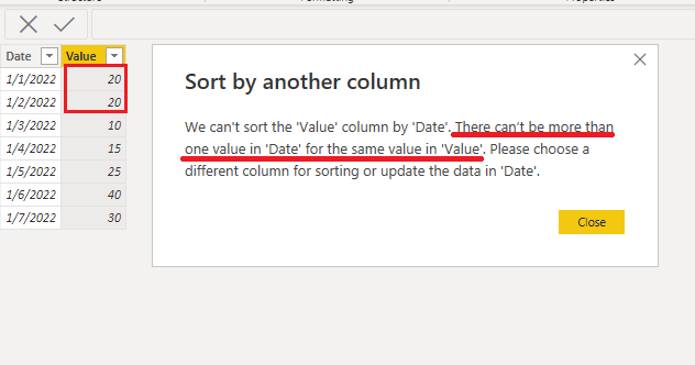 Solved: Can't change the sorting of a Column - Microsoft Fabric Community