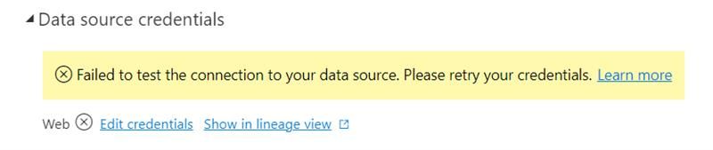 Solved: Data Source Credentials issue - Microsoft Fabric Community