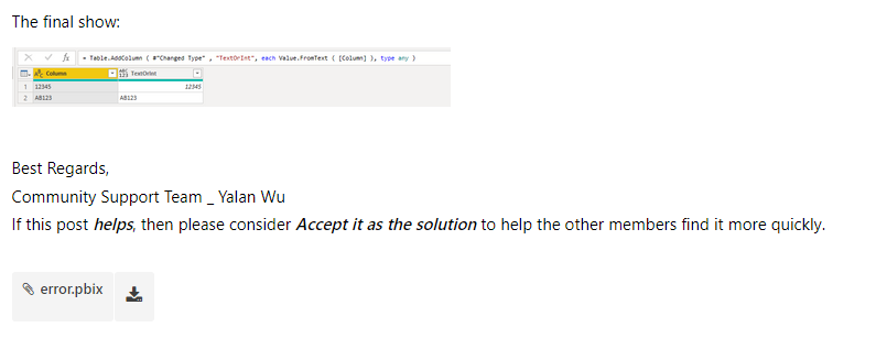 Error in column - Microsoft Fabric Community