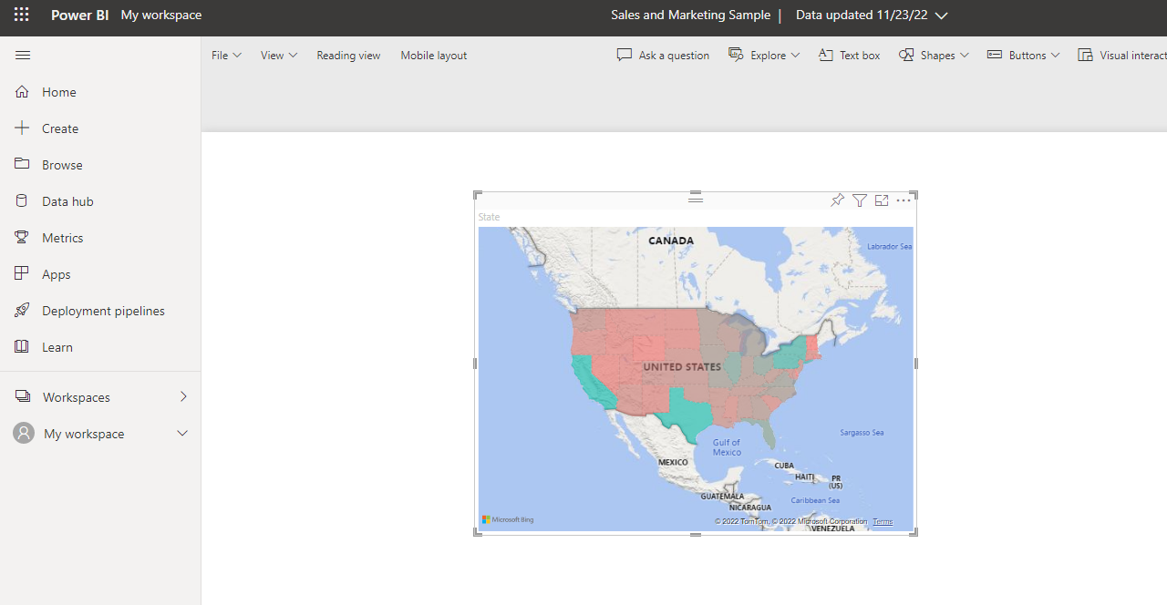 Seeing filled map issues in web view - Started 11-... - Microsoft ...