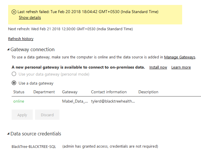 Dataset Refresh Failure - Microsoft Fabric Community
