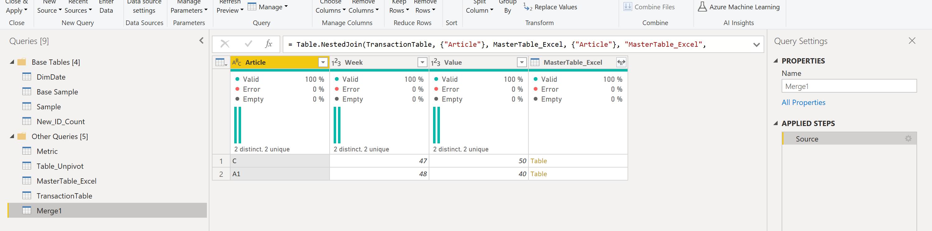 Show missing articles in table - Microsoft Fabric Community