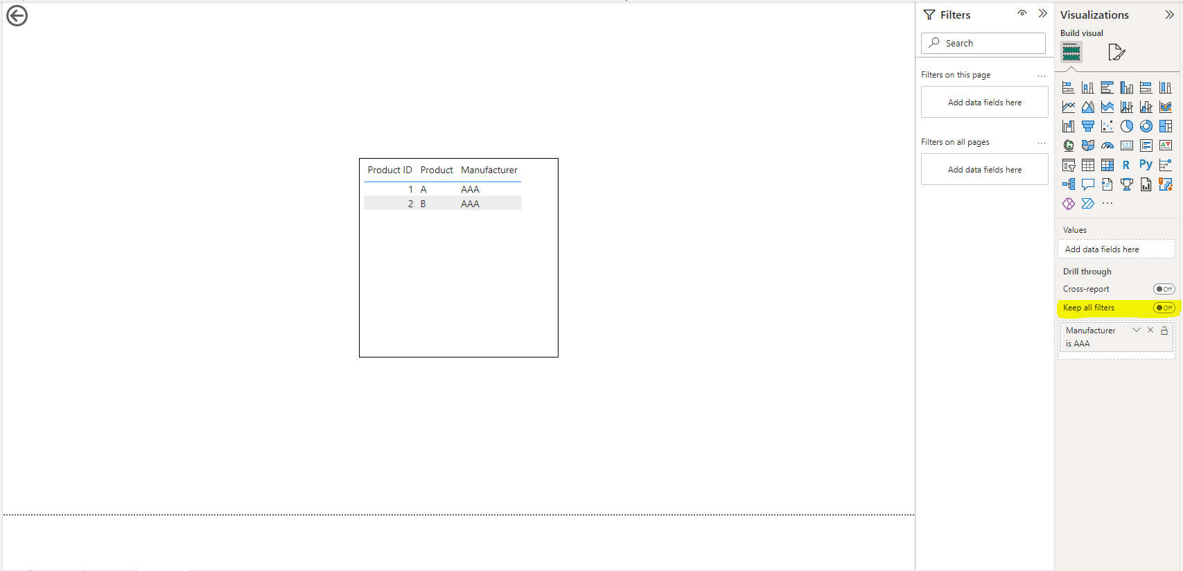 Drillthrough implemention - Microsoft Fabric Community