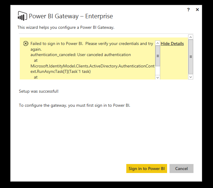 Cannot Configure Enterprise Gateway (with screensh... - Microsoft ...