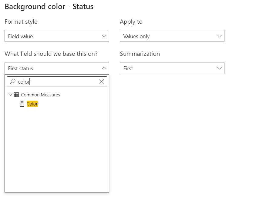 Solved: highlight cell value based on color - Microsoft Fabric Community