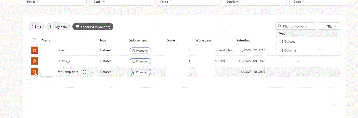 Solved: dataflows not showing in Data Hub - Microsoft Fabric Community
