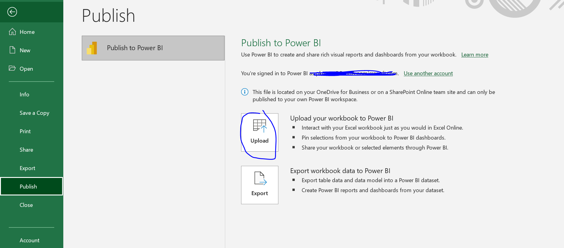 Unable to Publish Excel workbook to Power BI servi... - Microsoft ...
