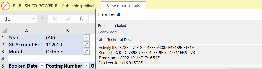 Unable to Publish Excel workbook to Power BI servi... - Microsoft ...