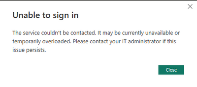 Error "Unable to sign in" - Microsoft Fabric Community