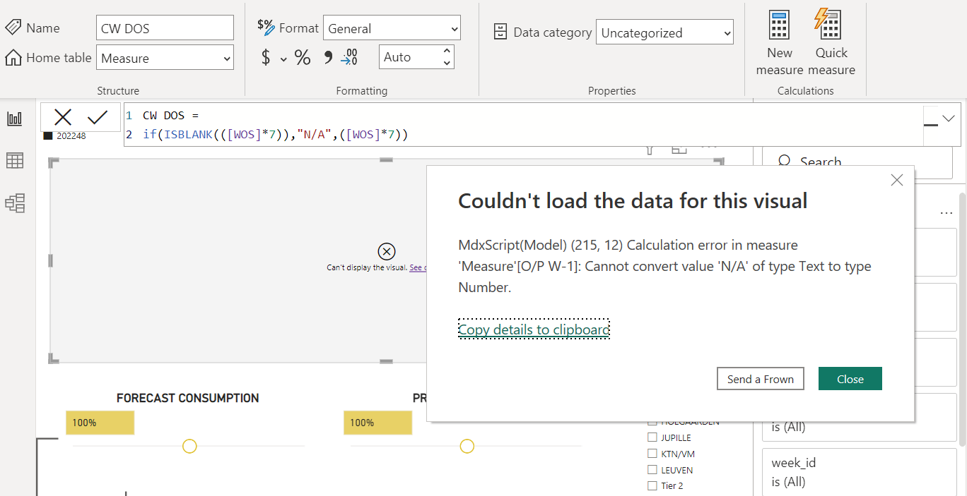 Solved: Error while replacing blank with "N/A" in a measur ...