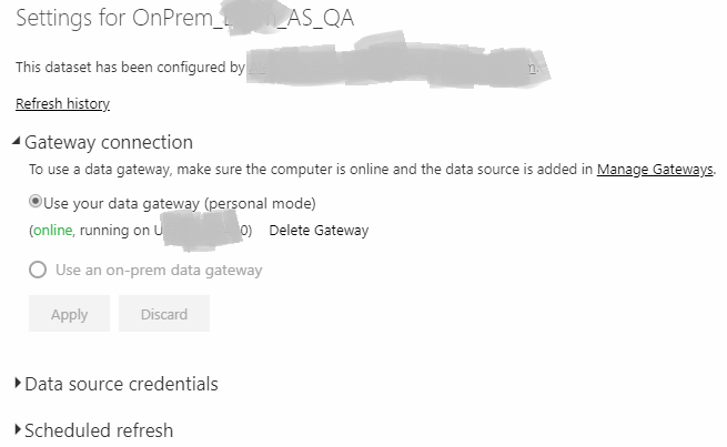 Solved: Data gateway mode required to refresh an Excel wor ...