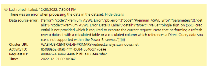 Solved: Refresh error - Microsoft Fabric Community