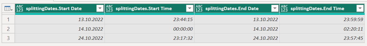 Solved: Splitting dates and time in 2 rows - Microsoft Fabric Community