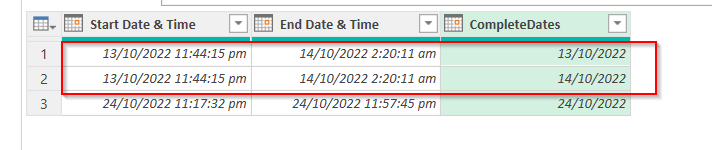 Solved: Splitting dates and time in 2 rows - Microsoft Fabric Community
