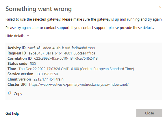 Solved: Gateway connection issue - Microsoft Fabric Community