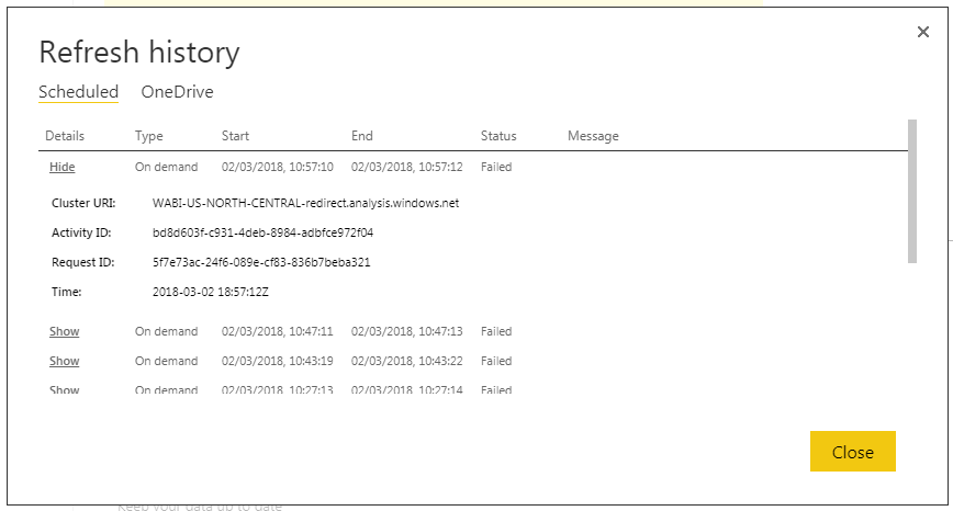 Solved: UnknownSpooledOperationIdException - Microsoft Fabric Community