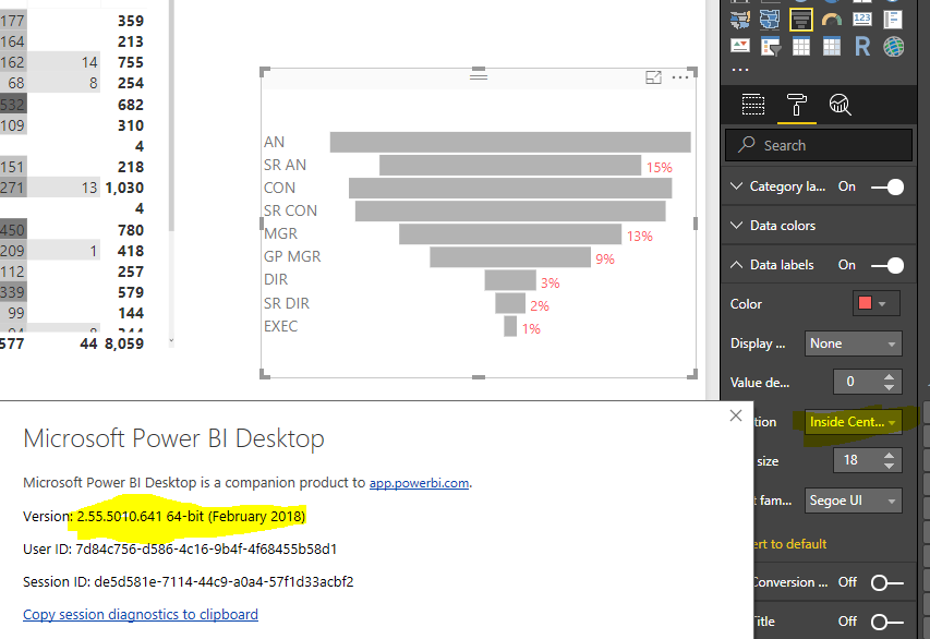 Funnel chart data label not aliging to center - Microsoft Fabric Community