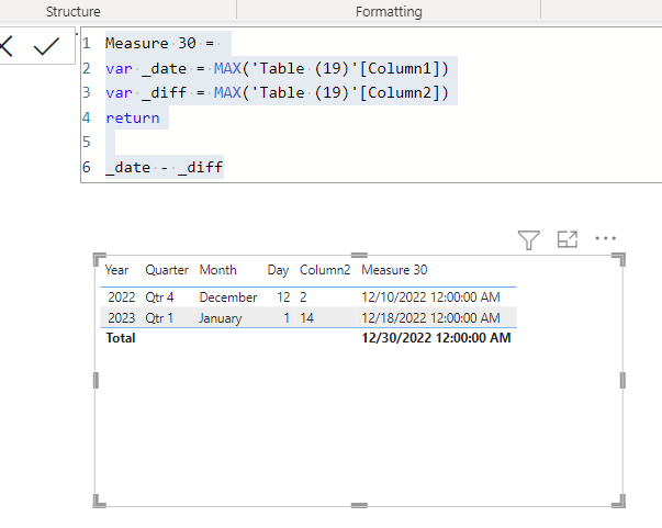 Solved: Remove no of days from Date with DAX - Microsoft Fabric Community