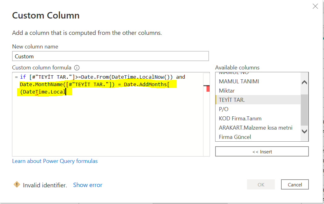 Power querry Next 1 Month - Microsoft Fabric Community