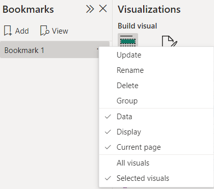 Solved: need to have one set of bookmarks and visuals igno ...