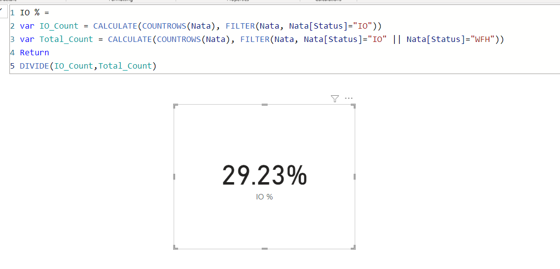 Solved: DAX for Percentage Based on Three Status' - Microsoft Fabric ...