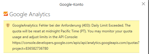Google Analytics Request failed (403) Error - Microsoft Fabric Community