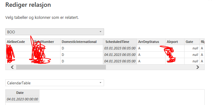 How to connect two tables with a date table includ... - Microsoft ...