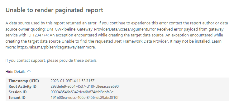 Unable to render paginated report - Microsoft Fabric Community