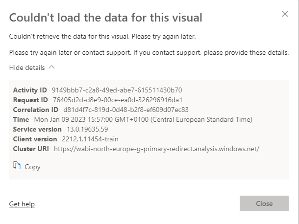 Couldn,t load the data for this visual - DirectQue... - Microsoft ...