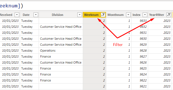 How to countrows with filter weeknum of yearnum - Microsoft Fabric ...
