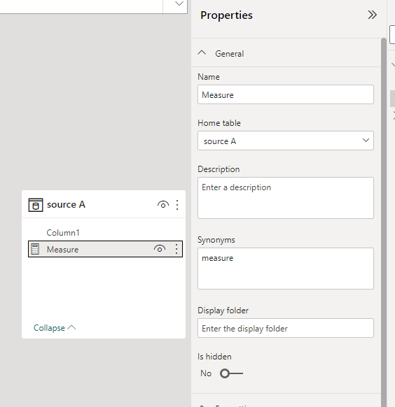 Missing Display Folder property in Model surface - Microsoft Fabric ...