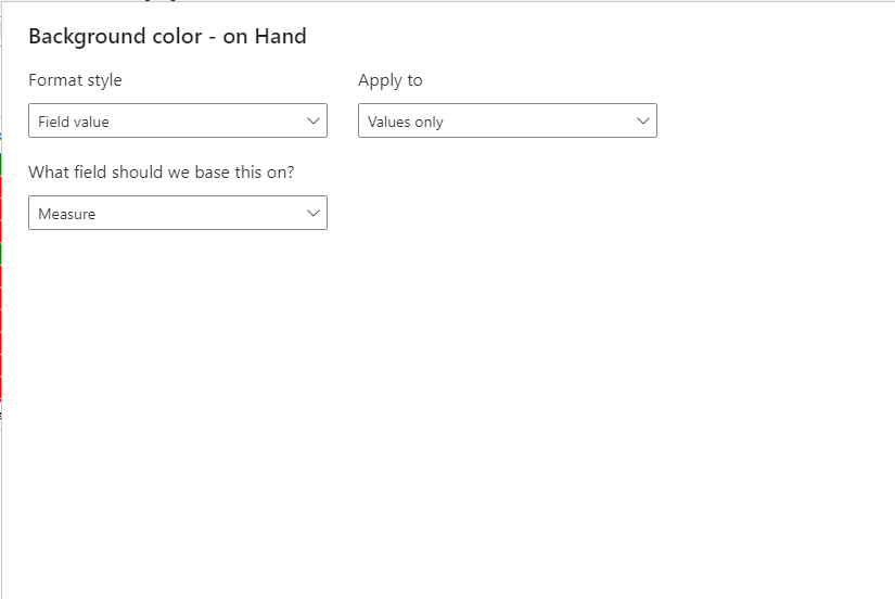 Conditional Formatting based on column value - Microsoft Fabric Community