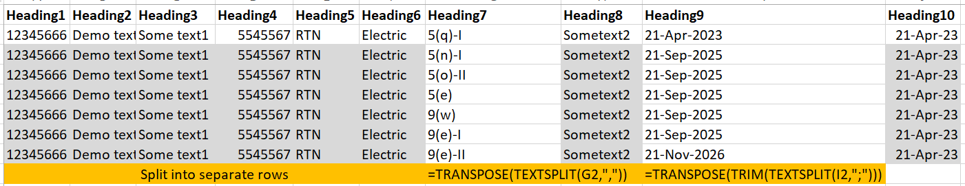 Solved: Split Two Columns into Rows by their Respective De ...