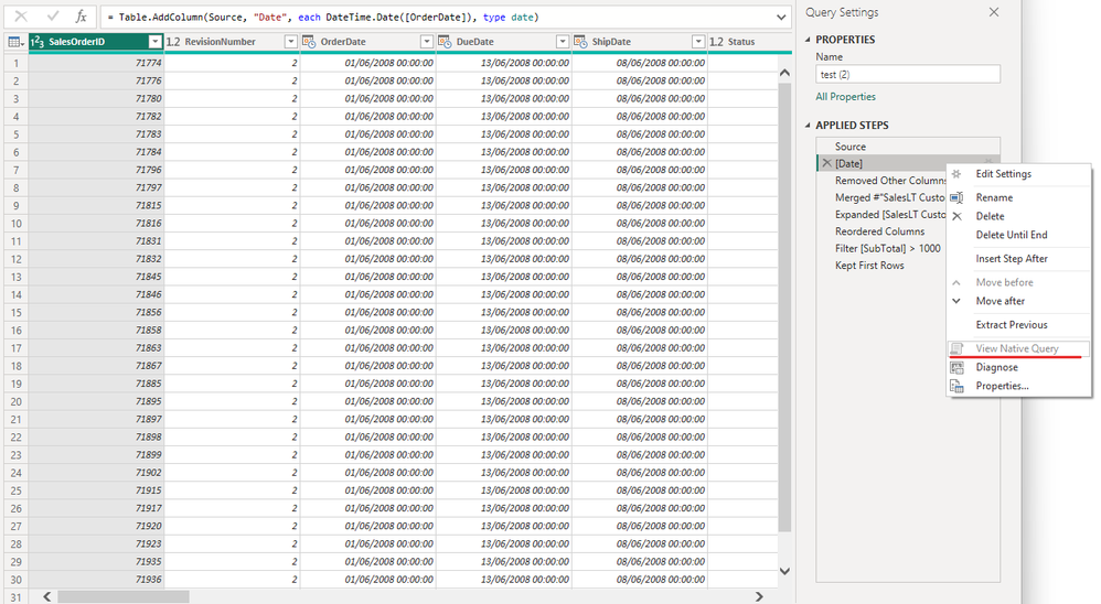 Figure1. Query Folding seems to be broken