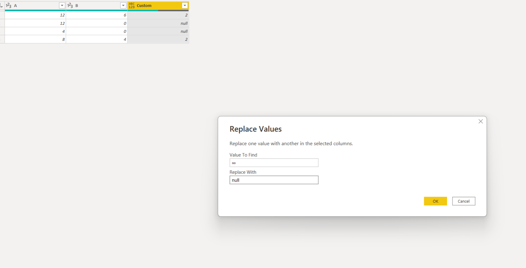 custom column in query editor - Microsoft Fabric Community