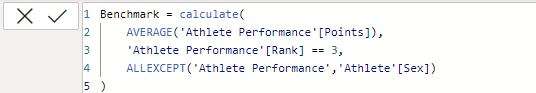 Calculate benchmark average with filter by group - Microsoft Fabric ...