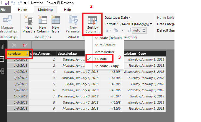 Different date sorting in matrix - Microsoft Fabric Community