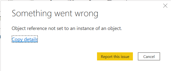 "Something went wrong" error message - Microsoft Fabric Community