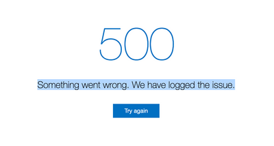 500 error message