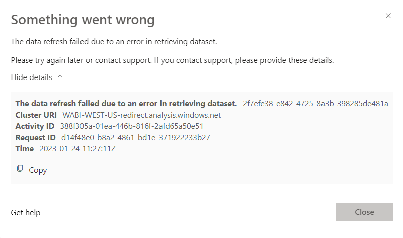 DirectQuery to Dataset Issue - Microsoft Fabric Community