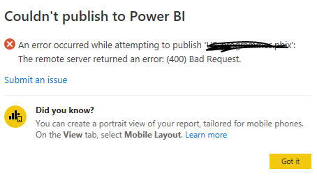 Couldn't publish in Power BI - Microsoft Fabric Community
