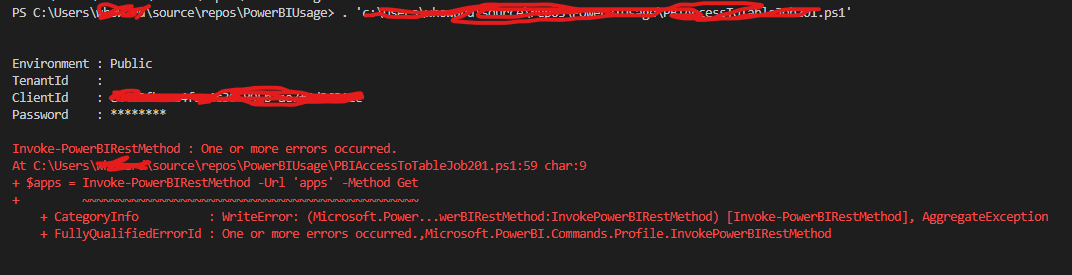 Re: PowerShell WriteError: InvokePowerBIRestMethod... - Microsoft ...