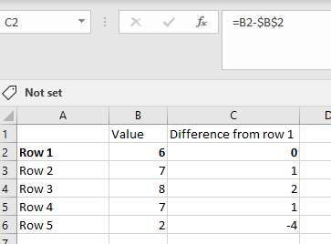 Calculate difference between each column value and... - Microsoft ...
