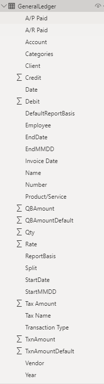 Quickbooks online General Ledger Table Amounts col... - Microsoft ...