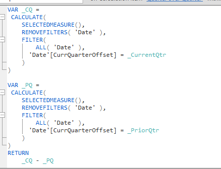 Fix percent change for total row in matrix - Microsoft Fabric Community