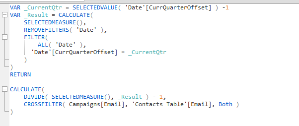 Fix percent change for total row in matrix - Microsoft Fabric Community