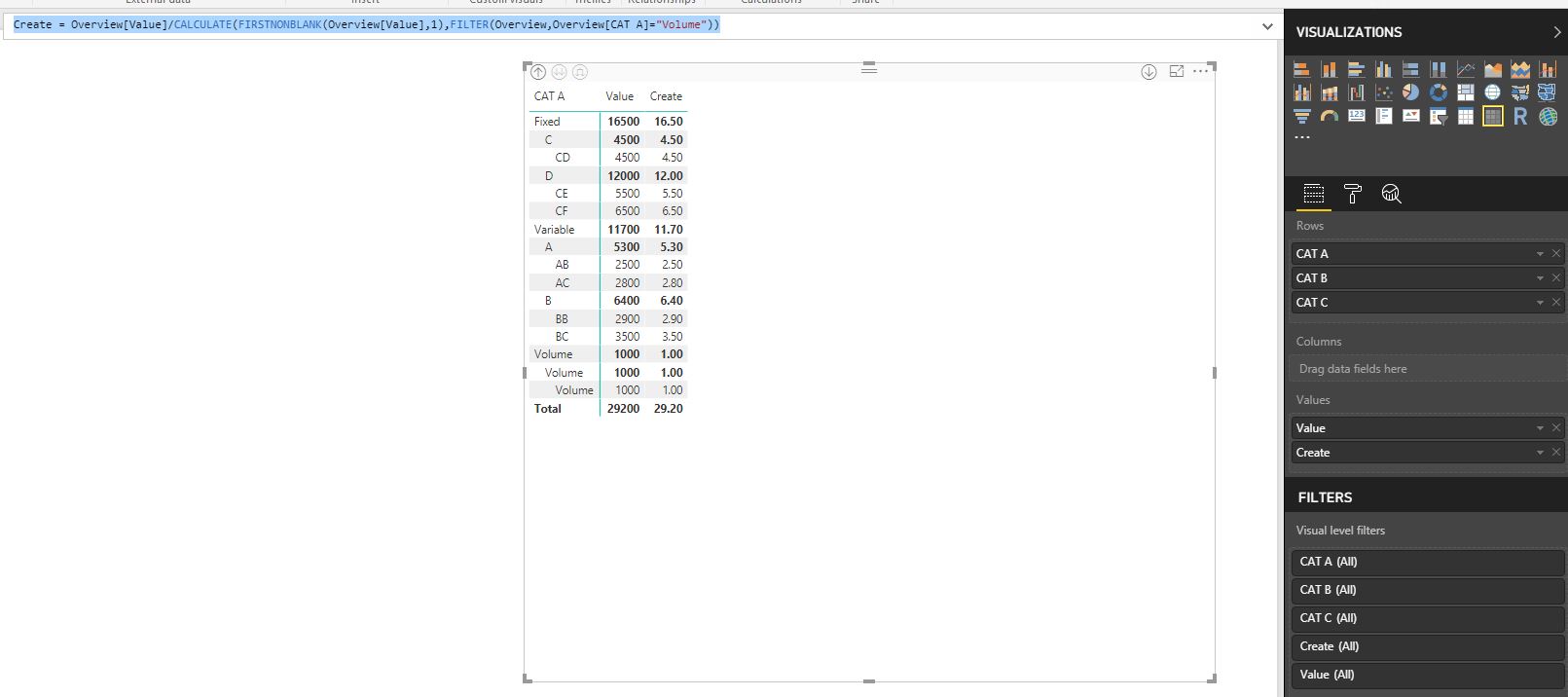 Calculated Field in matrix Table and sum totals - Microsoft Fabric ...