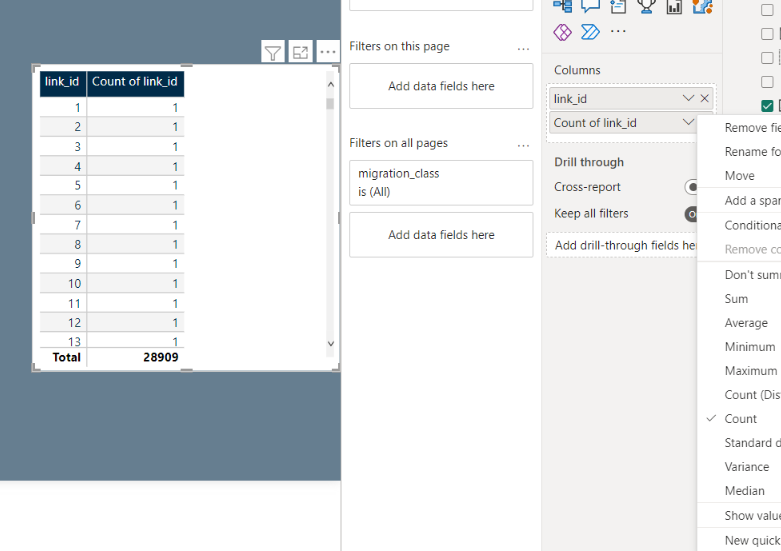 Matrix - Can't add columns to 'Value' - Microsoft Fabric Community
