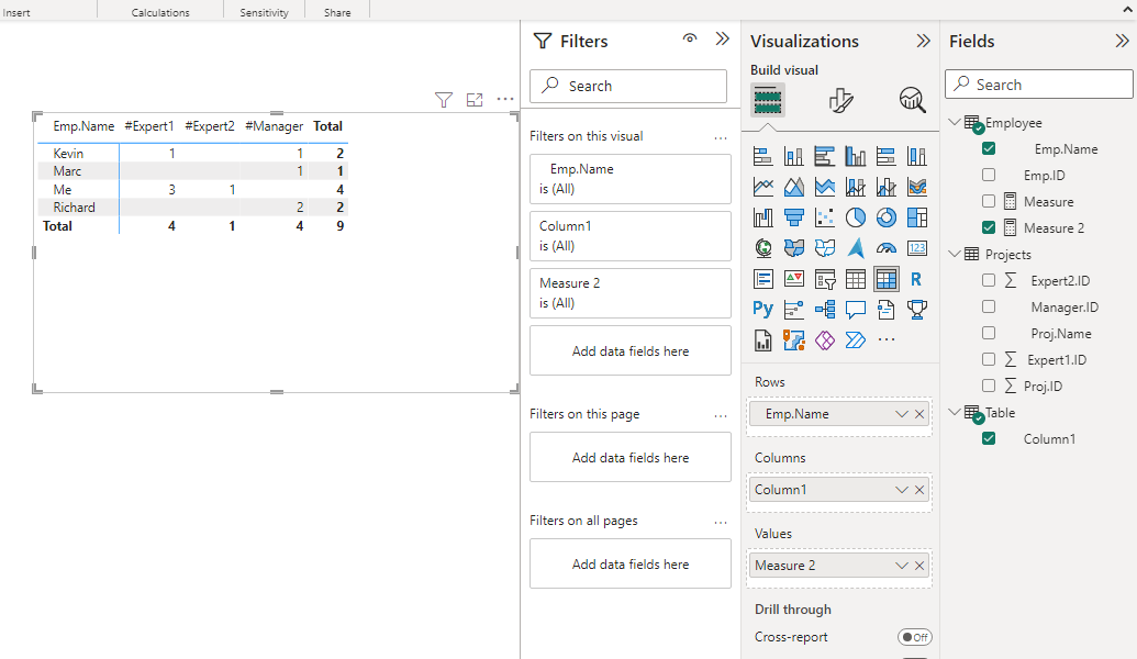 Solved: Table show count of Names in 3 different columns - Microsoft ...